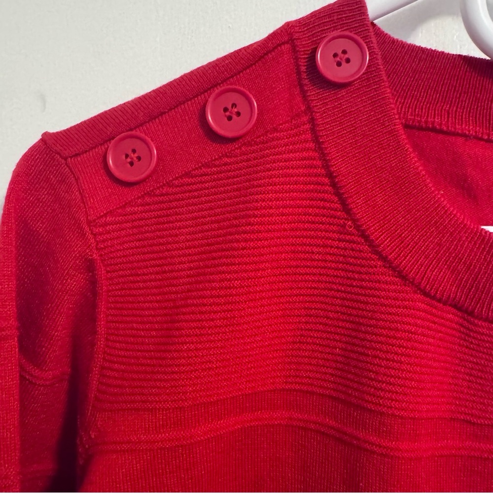 Liz Claiborne Red Button-Accent Sweater - Picture 3 of 6